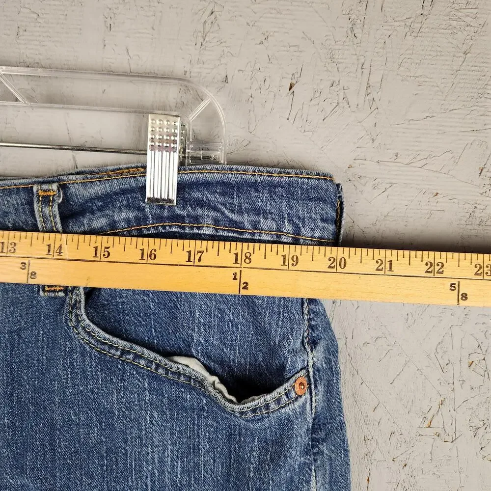 Levis 505 Jeans Mens 40x30 Blue Denim Straight Leg Stretch Medium Wash Classic